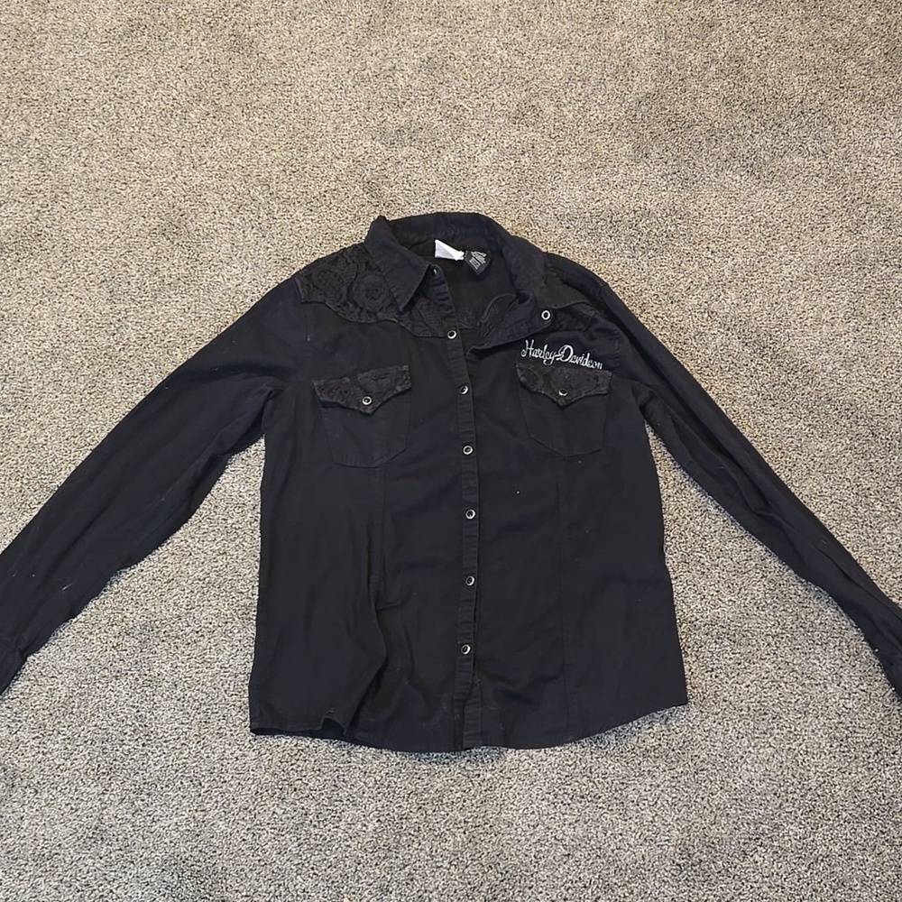 Harley Davidson Women Blouse Top Moto Sz XL